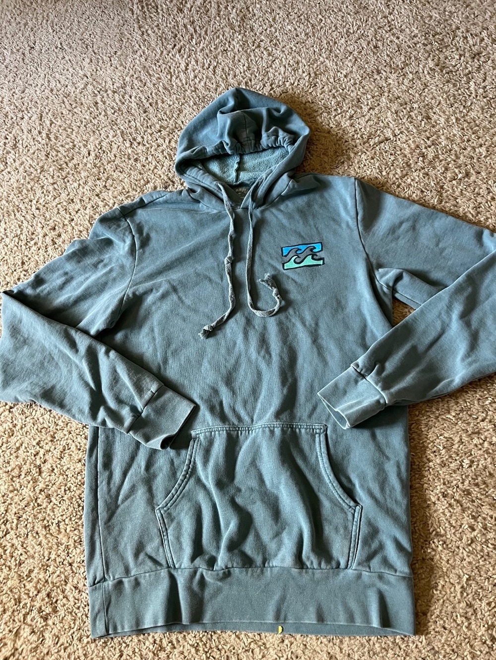 Billabong Light Green Pullover Hoodie with Wave Logo
